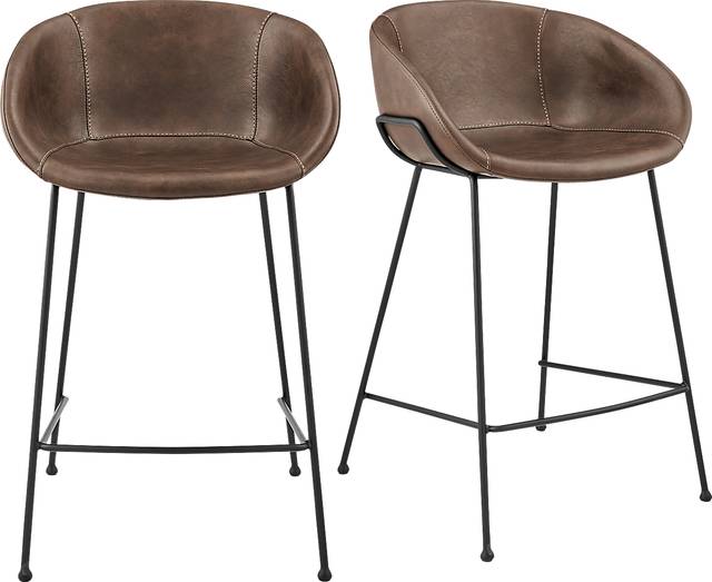 Choupique Brown Counter Stool, Set of 2 - Thumbnail - Image 1