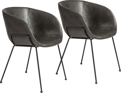 Choupique Dark Gray Arm Chair, Set of 2