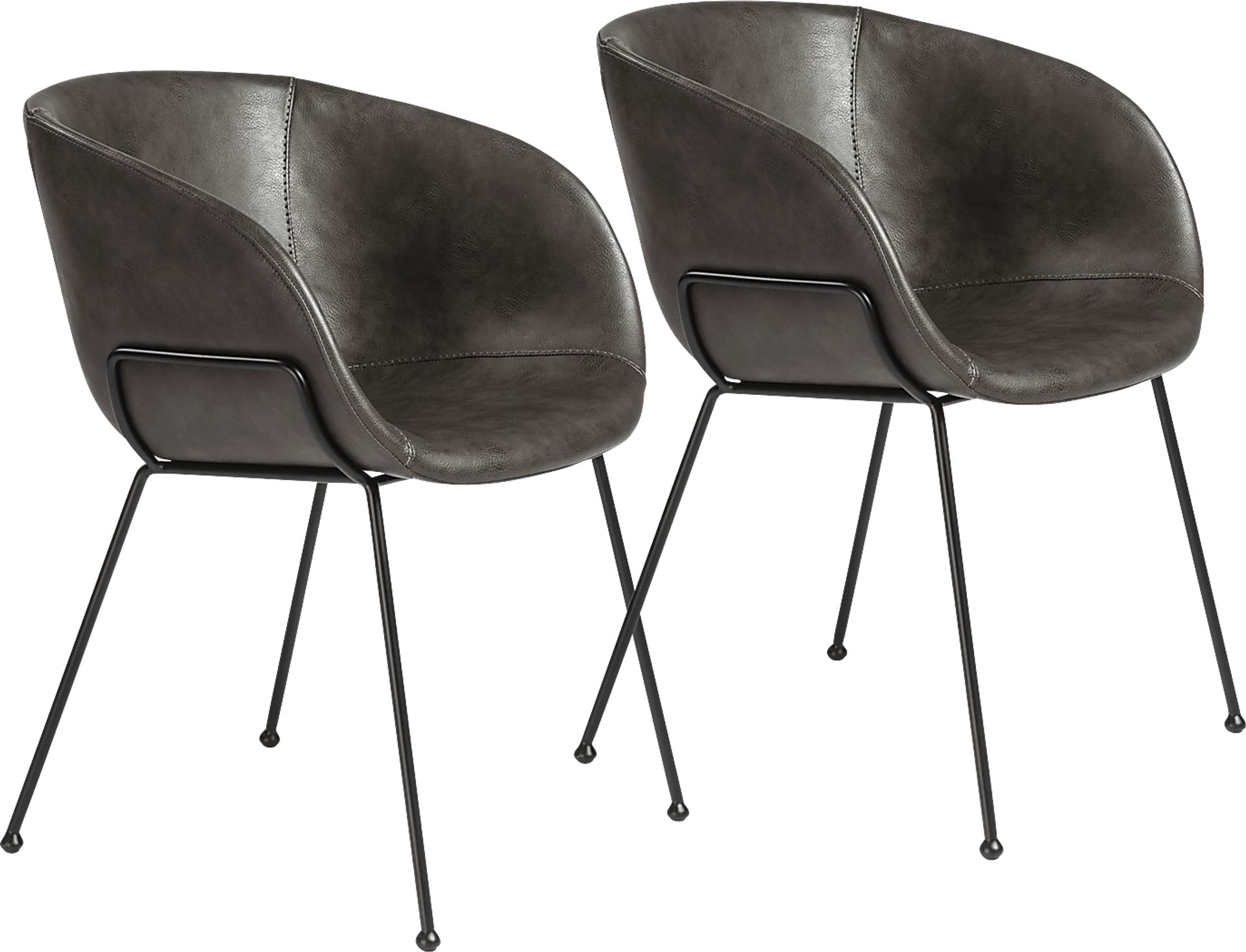 Choupique Dark Gray Arm Chair, Set of 2 - Image 1