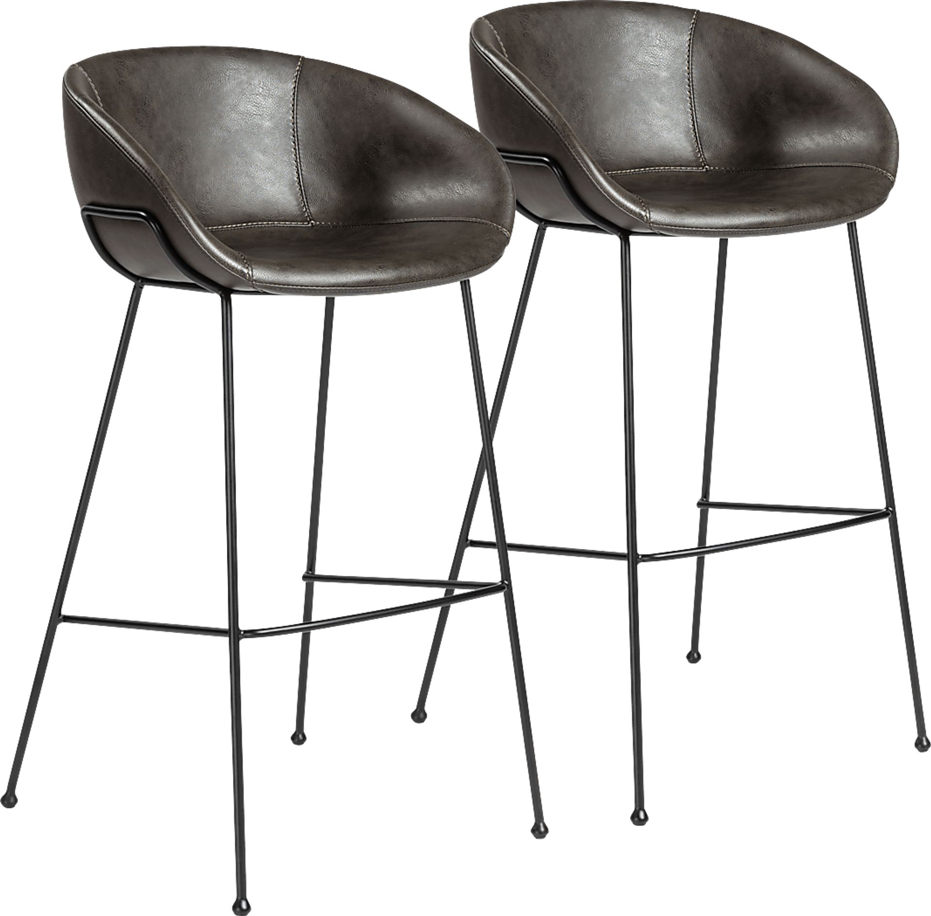 Choupique Dark Gray Barstool, Set of 2 - Image 3