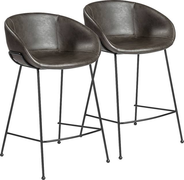 Choupique Dark Gray Counter Stool, Set of 2 - Thumbnail - Image 1
