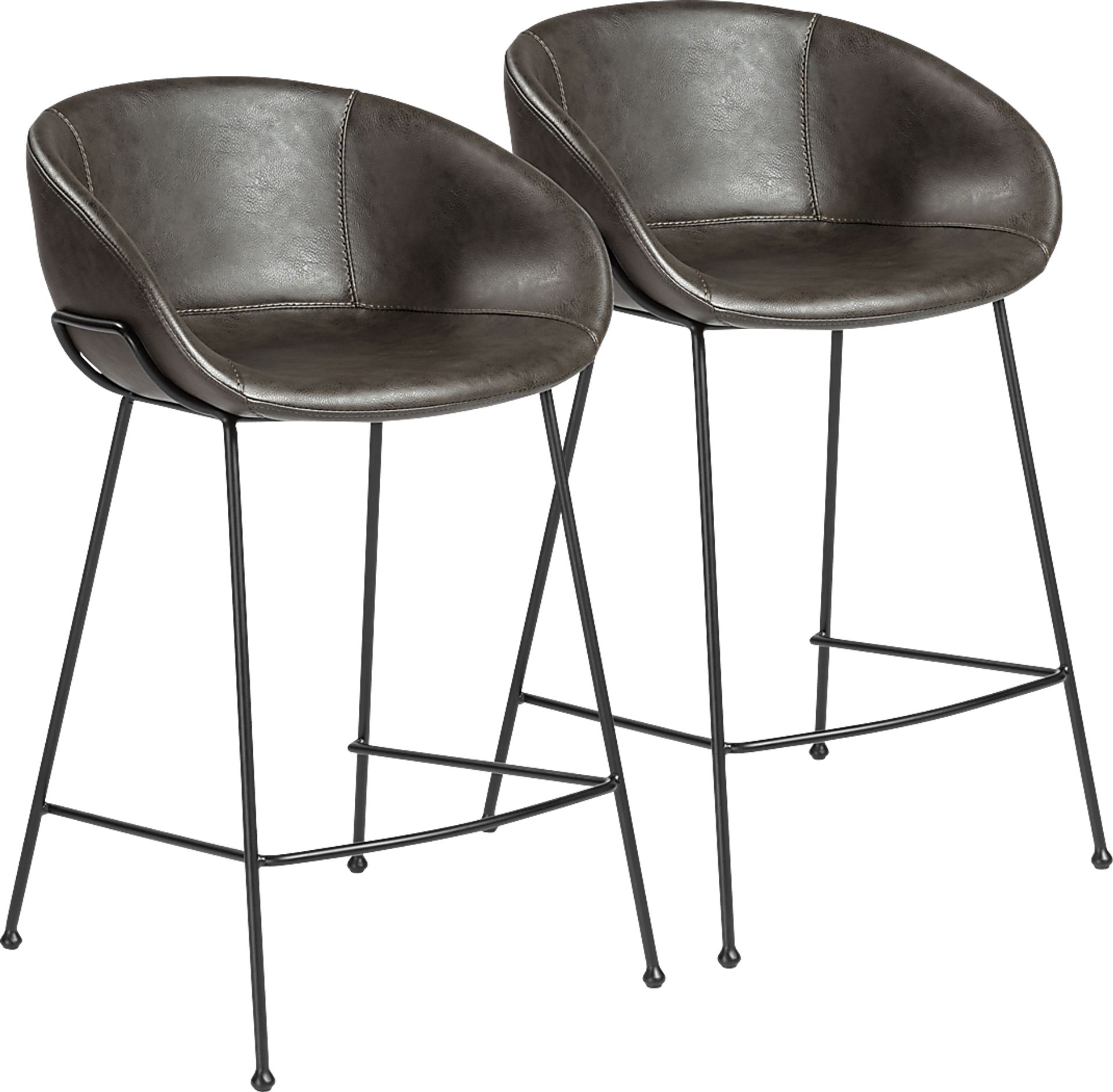 Choupique Dark Gray Counter Stool, Set of 2 - Image 1