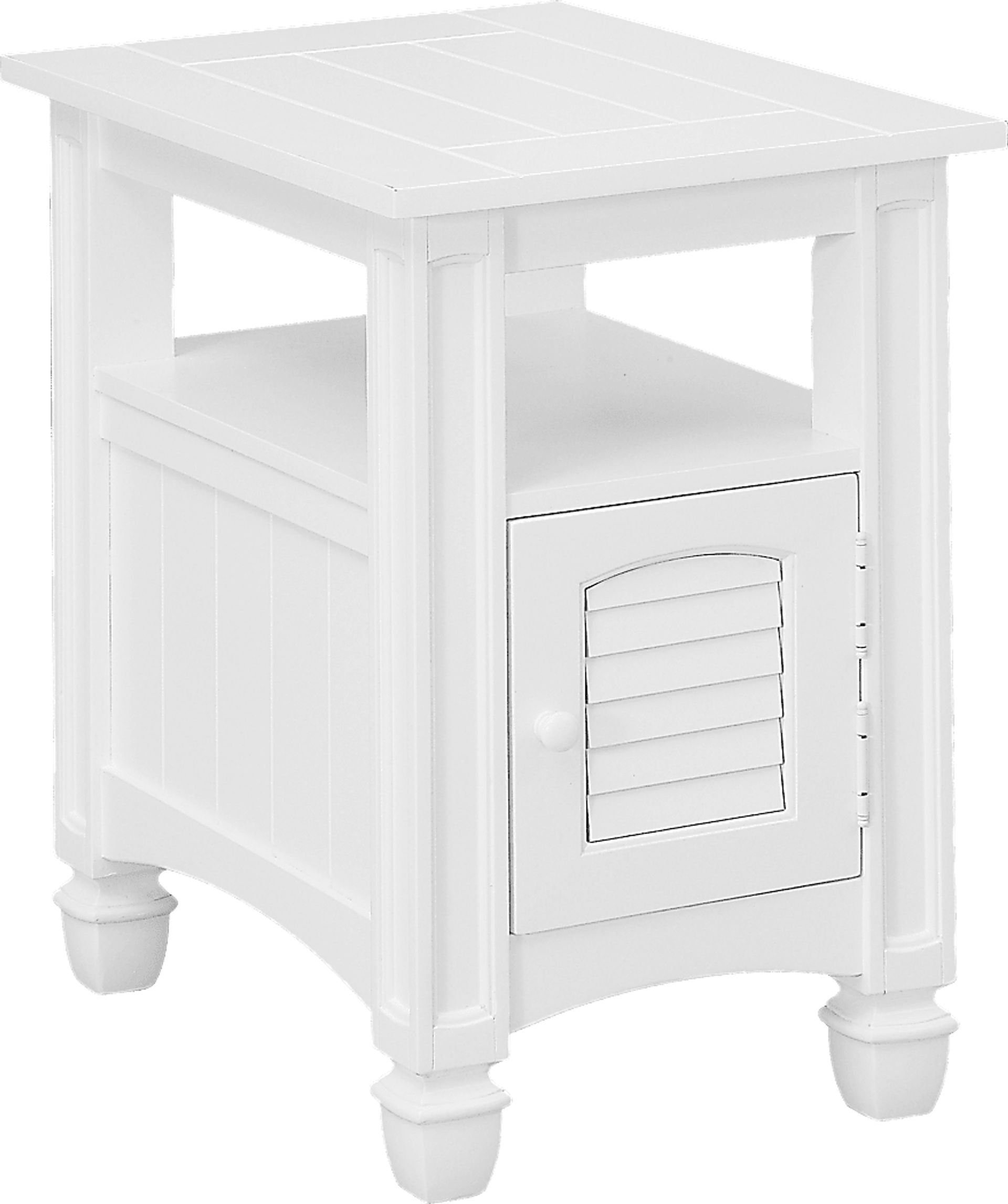Chrissa White Chairside Table - Image 1