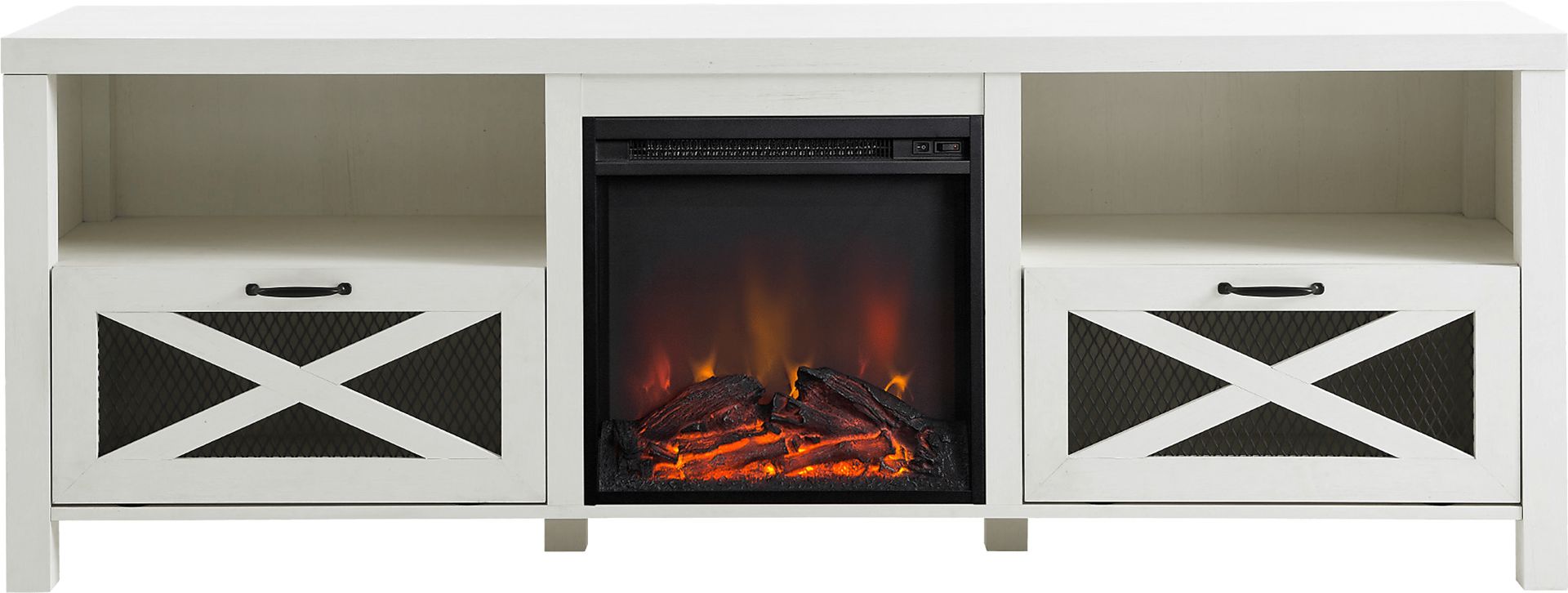 Chromite White 70 in. Console With Electric Fireplace - Image 2