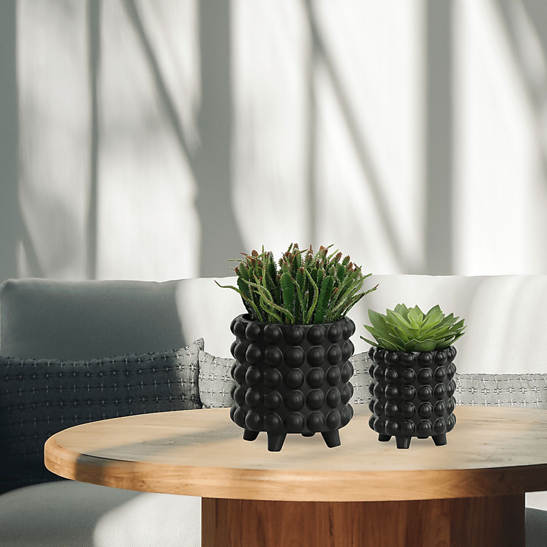 Chrystan Black Planter, Set of 2 - Image 2