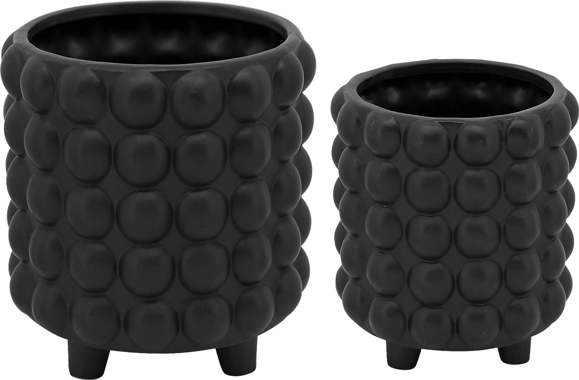 Chrystan Black Planter, Set of 2 - Image 1