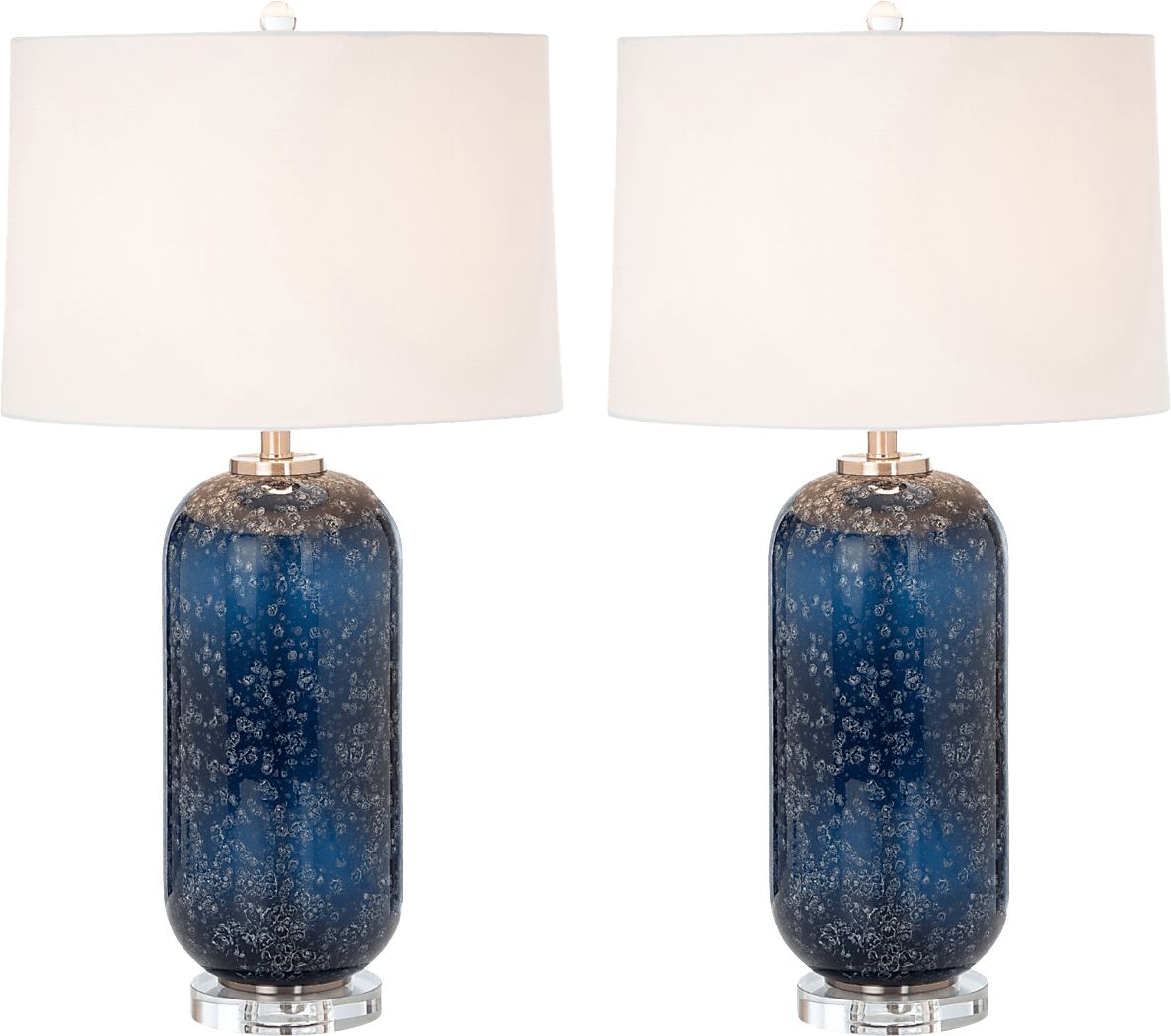 Chrystie Reef Blue Table Lamps, Set of 2