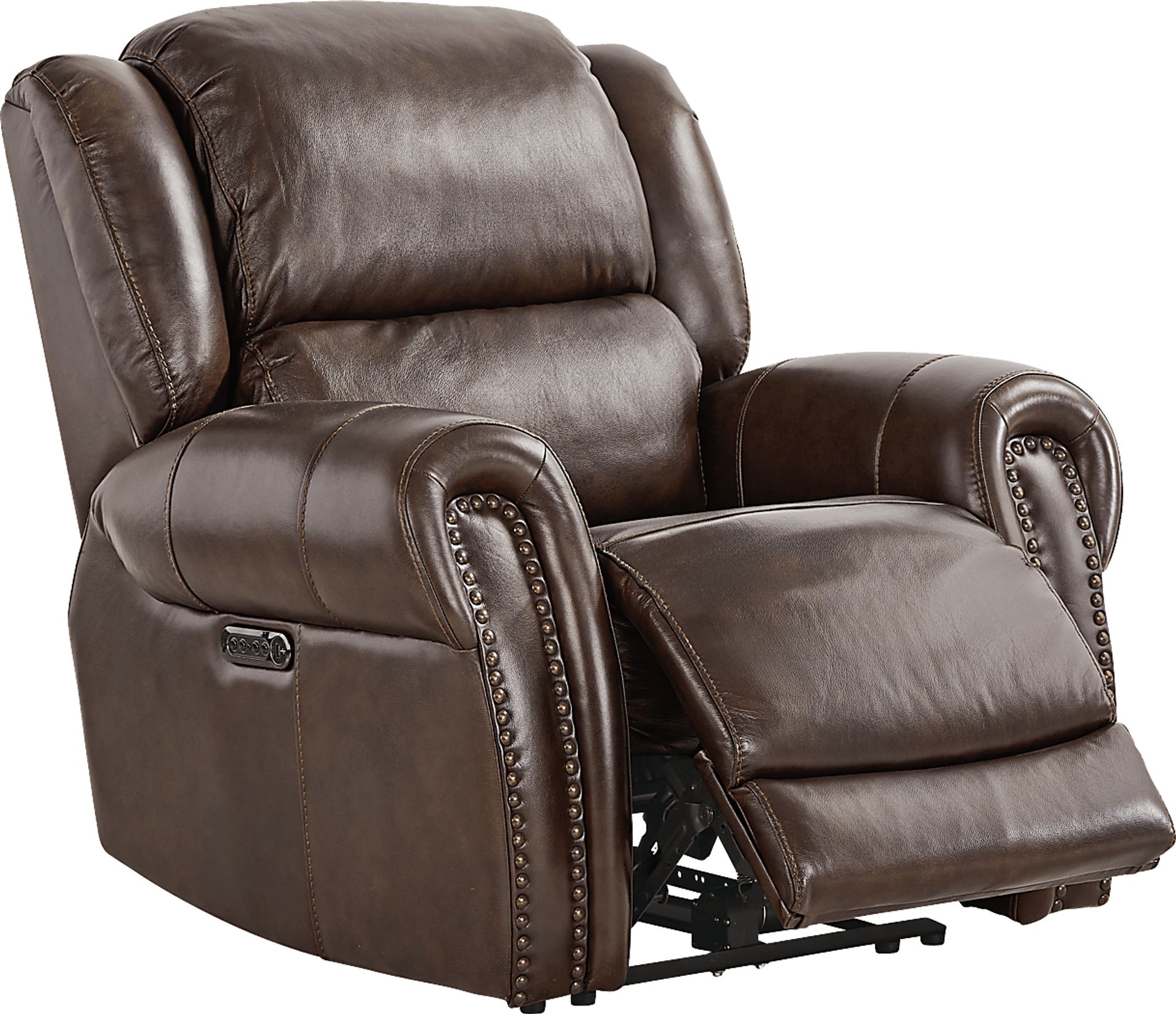 Churchill Brown Dual Power Recliner - Image 1