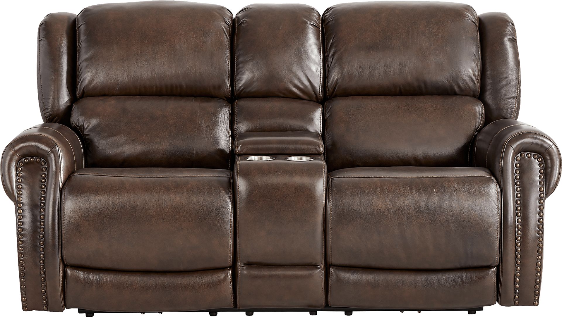 Churchill Brown Dual Power Reclining Loveseat - Image 2