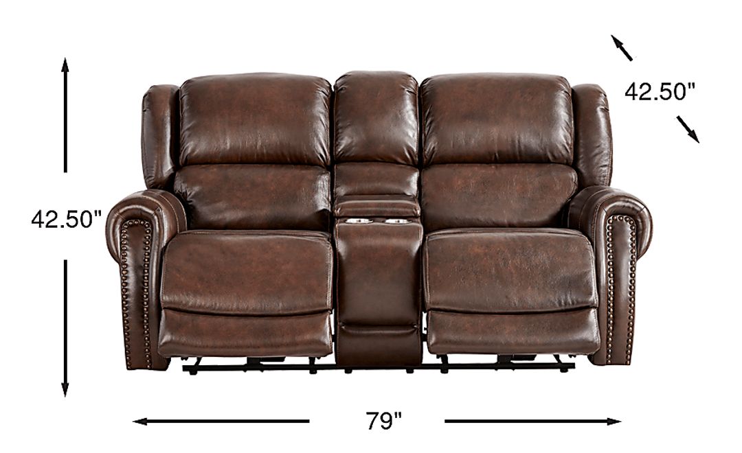 Churchill Leather Dual Power Reclining Loveseat