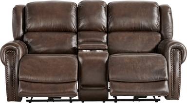 dual power reclining console loveseat