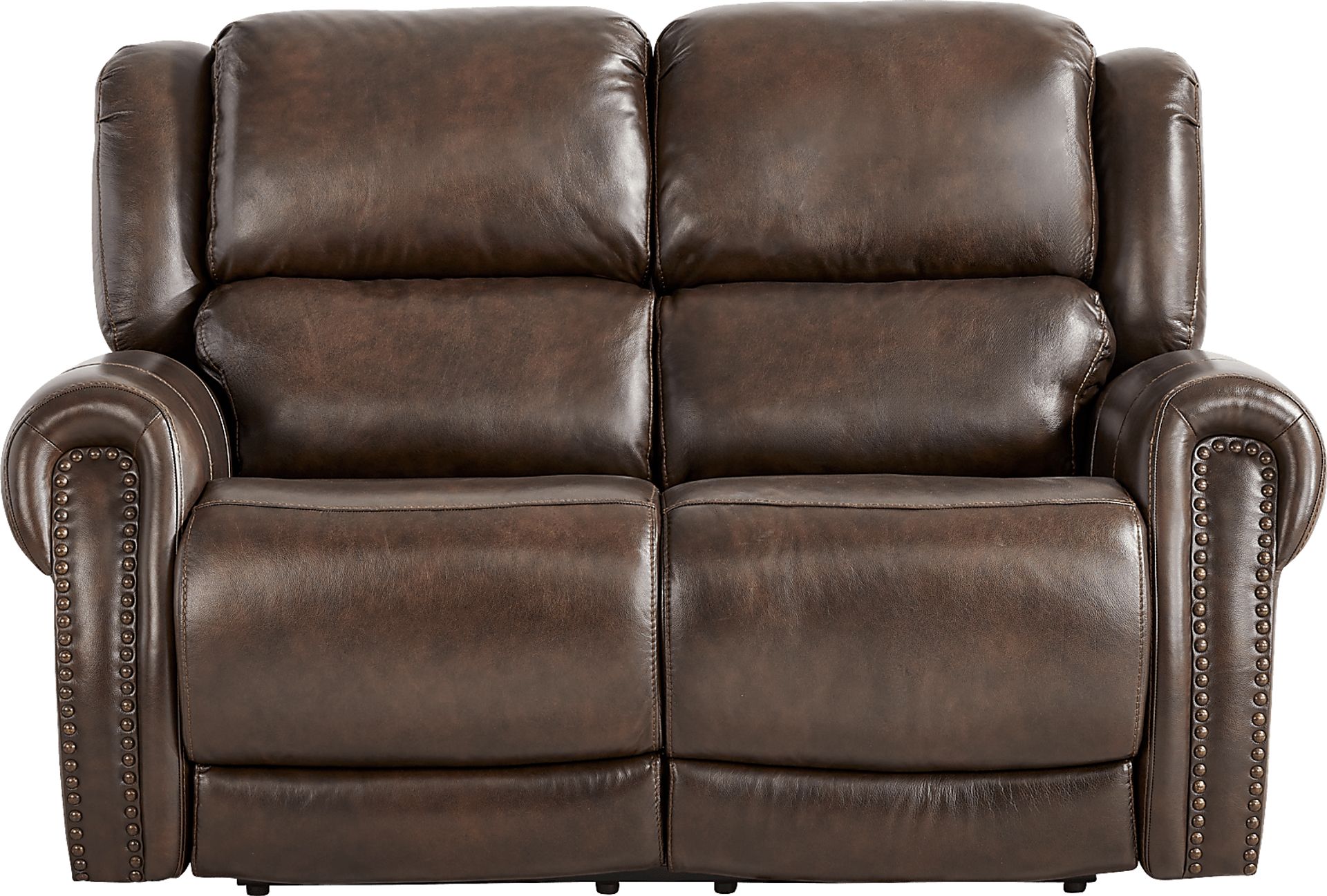 Churchill Brown 2 Pc Leather Living Room with Dual Power Reclining Sofa - Image 9