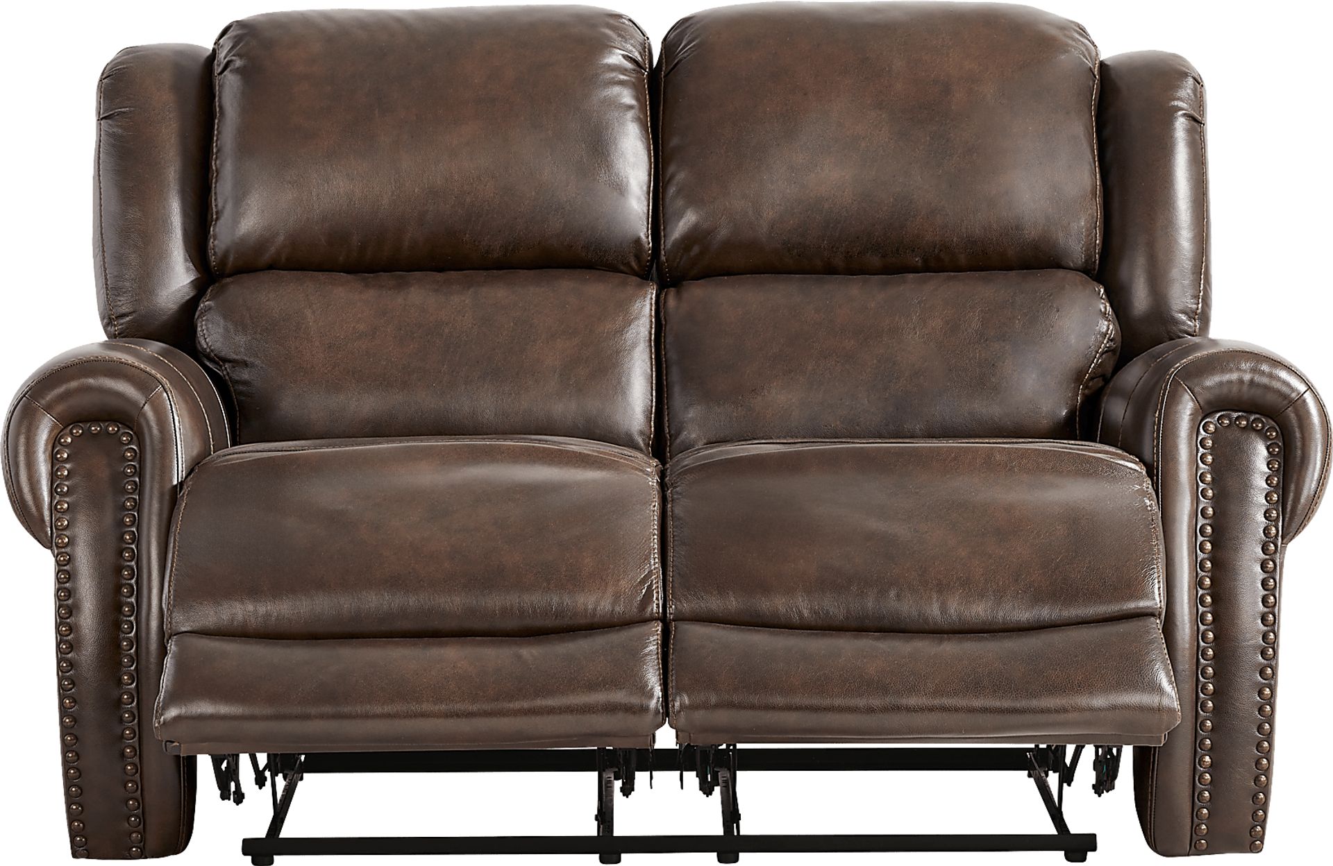 Churchill Brown 2 Pc Leather Living Room with Dual Power Reclining Sofa - Image 8