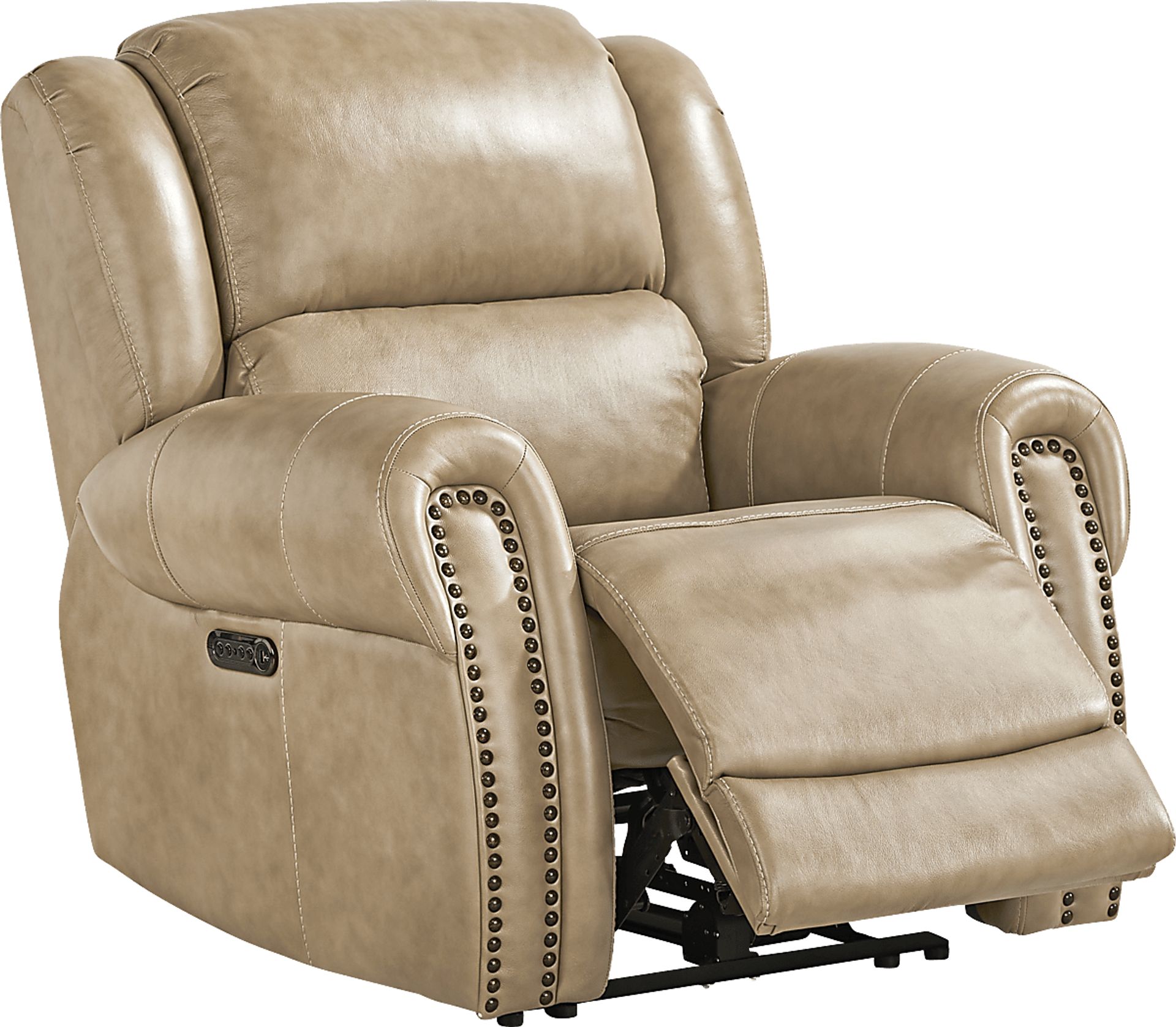 Churchill Taupe Dual Power Recliner - Image 1