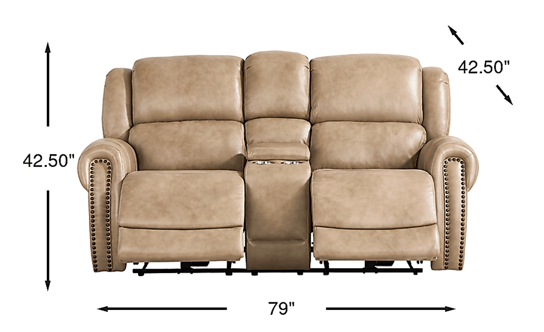 Churchill Leather Dual Power Reclining Loveseat
