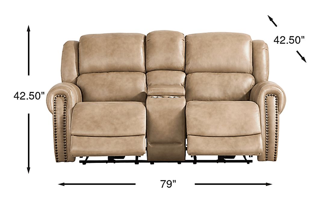 Churchill Leather Dual Power Reclining Loveseat