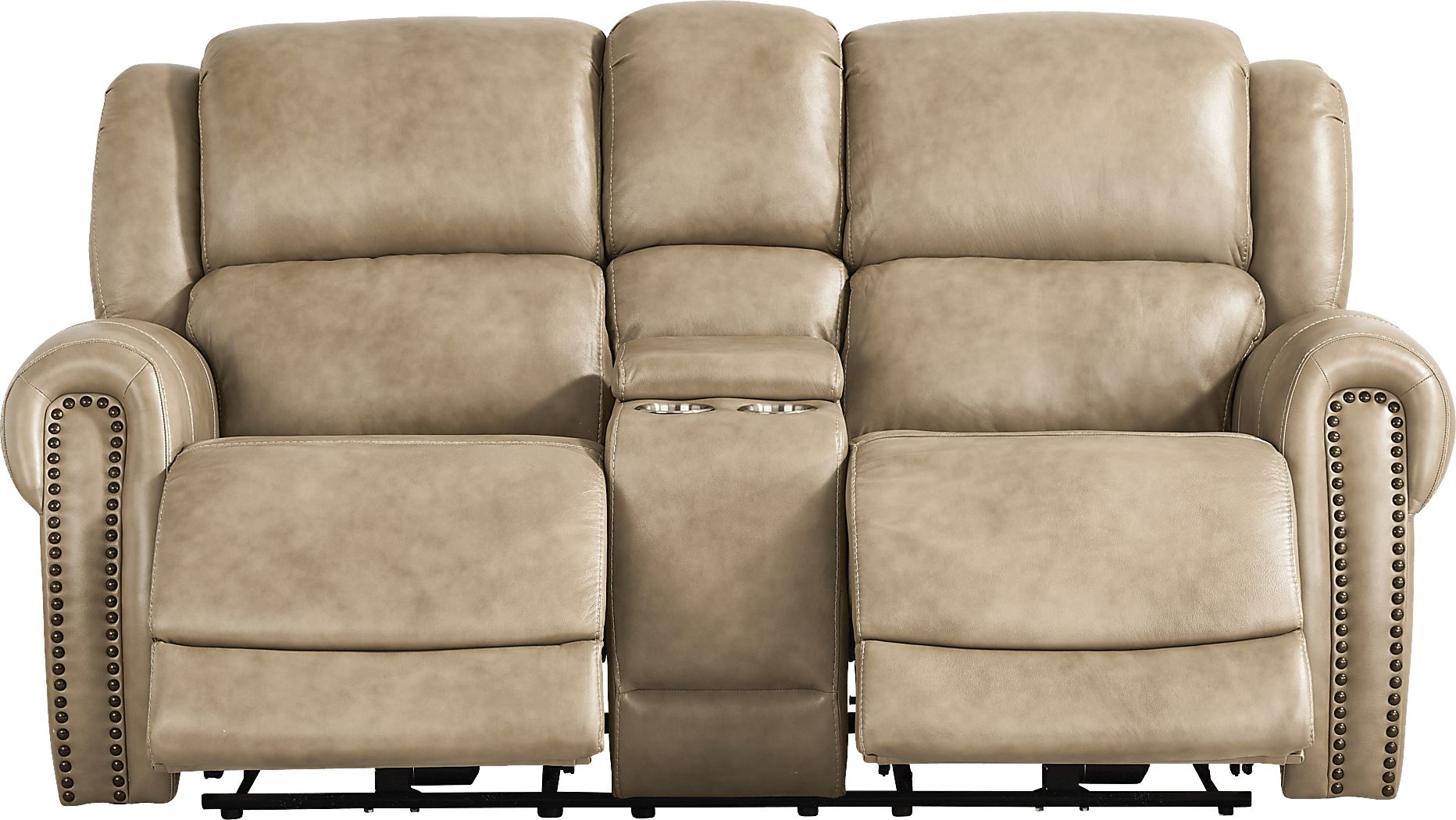 Churchill Taupe Dual Power Reclining Loveseat