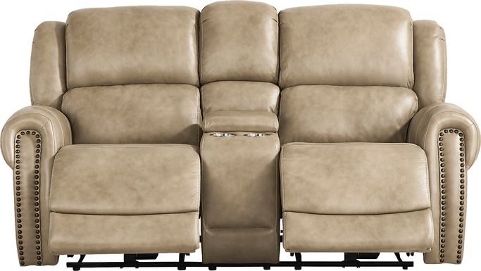 Churchill Taupe Dual Power Reclining Loveseat