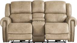 dual power reclining console loveseat