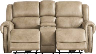 dual power reclining console loveseat