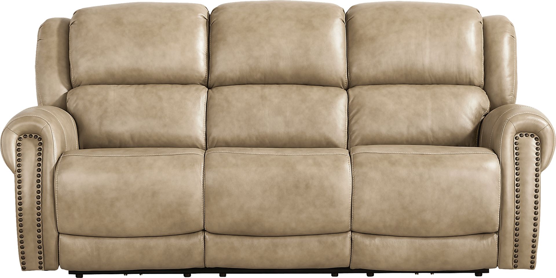 Churchill Taupe Dual Power Reclining Sofa - Image 3