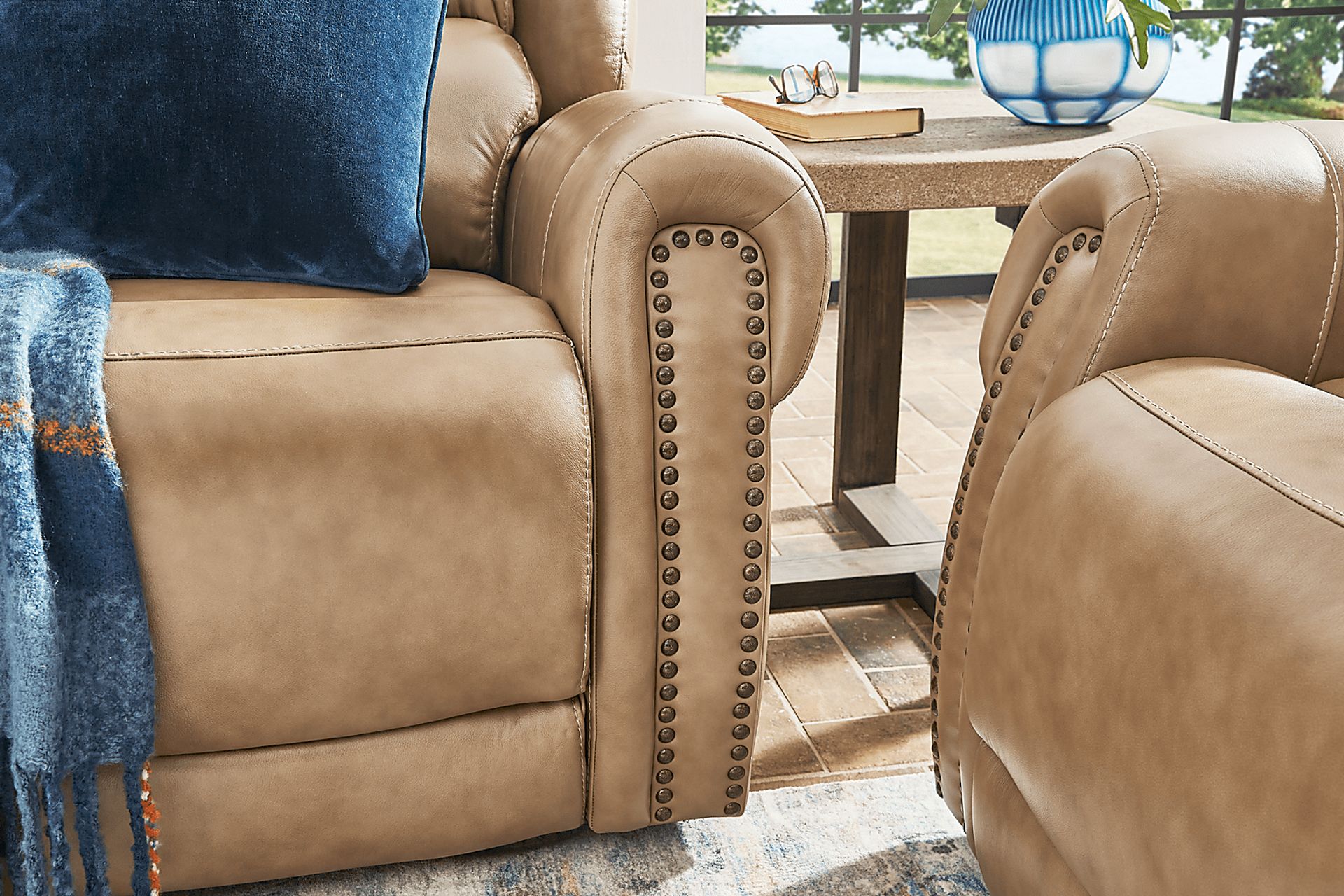 Churchill Taupe Dual Power Reclining Sofa - Image 7