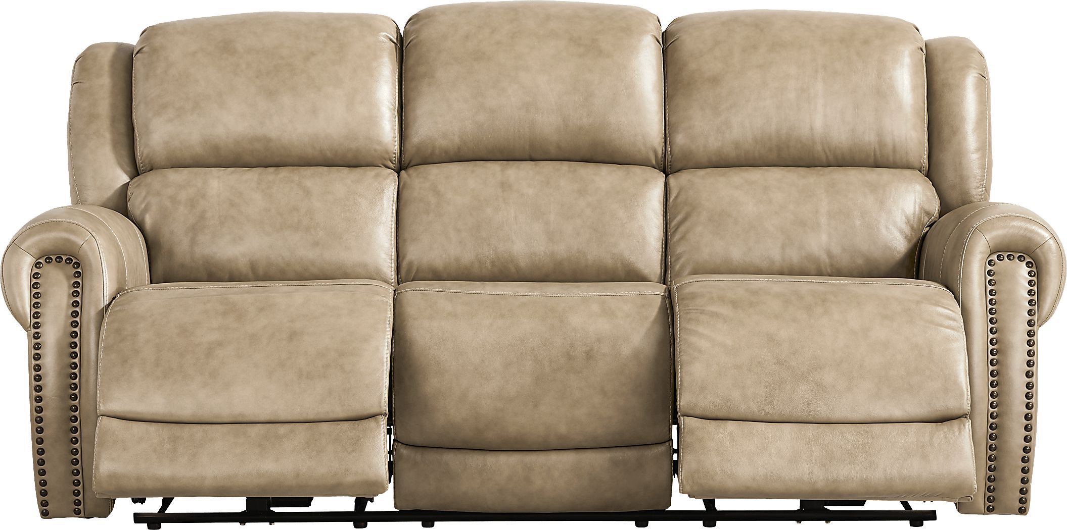Churchill Taupe Dual Power Reclining Sofa