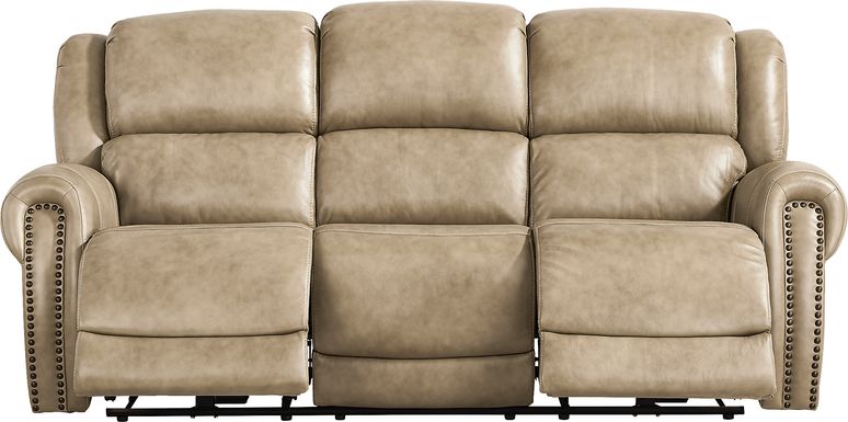 Churchill Taupe Dual Power Reclining Sofa