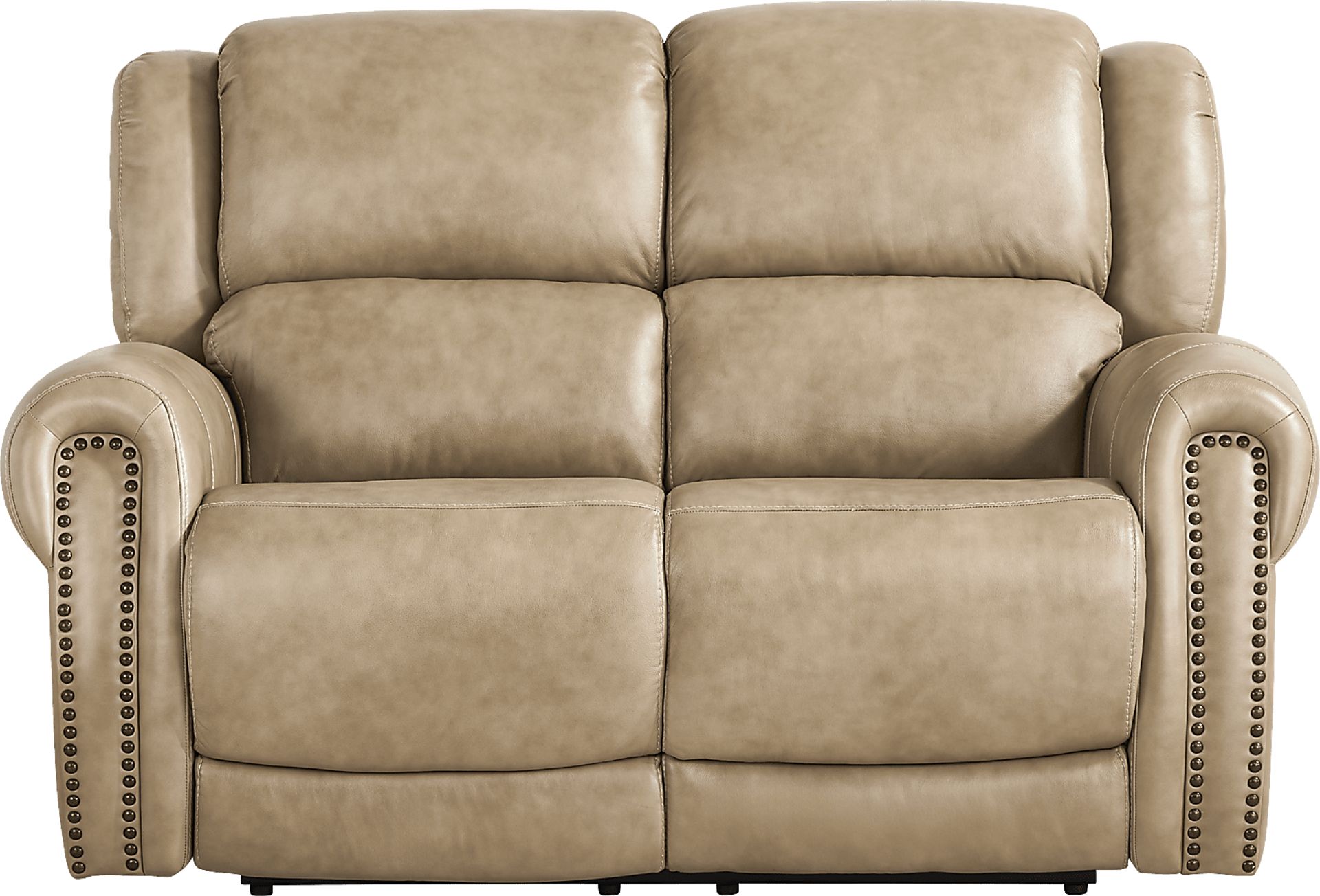 Churchill Taupe 2 Pc Leather Living Room with Dual Power Reclining Sofa - Image 9