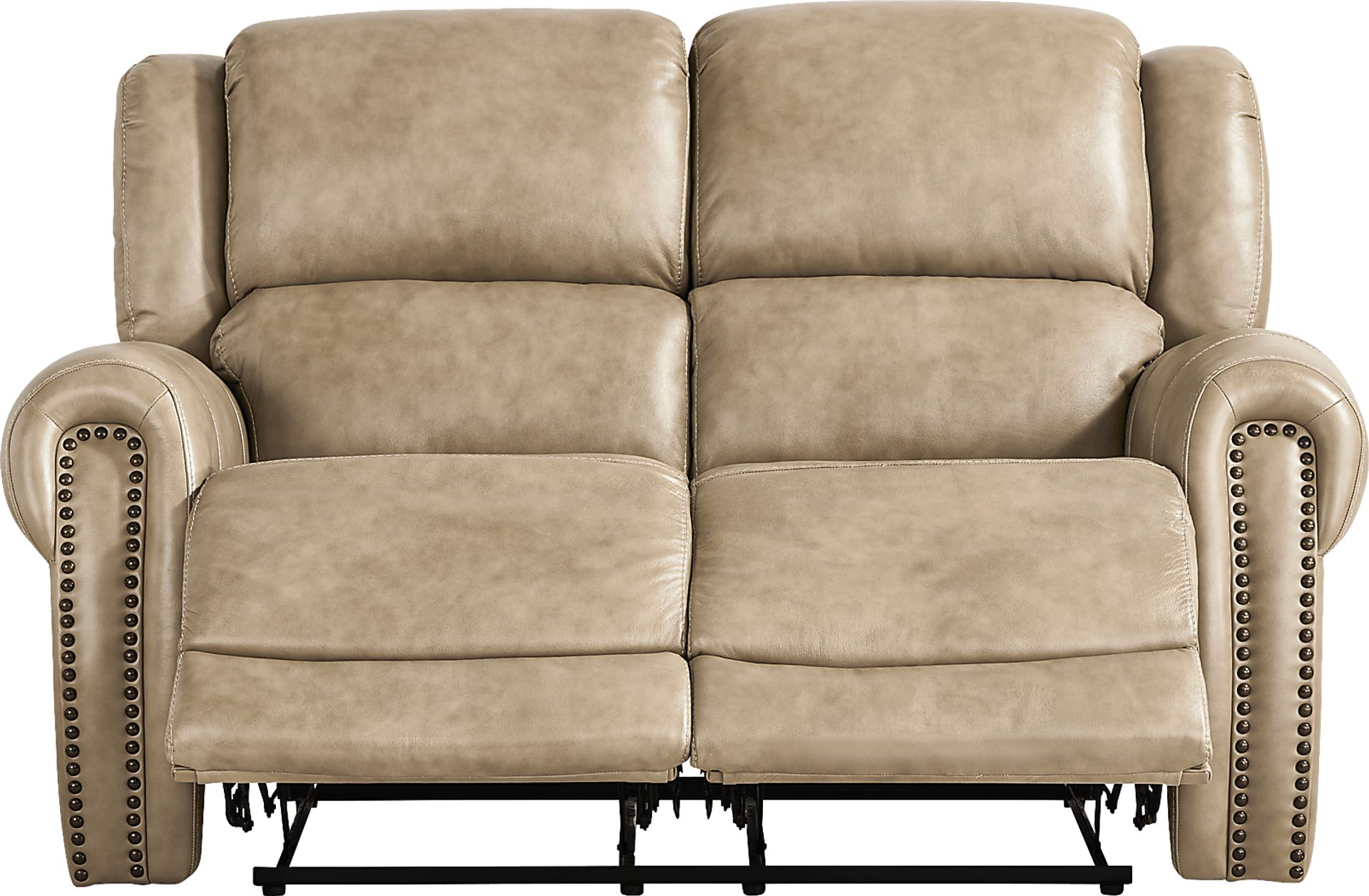 Churchill Taupe 2 Pc Leather Living Room with Dual Power Reclining Sofa - Image 8