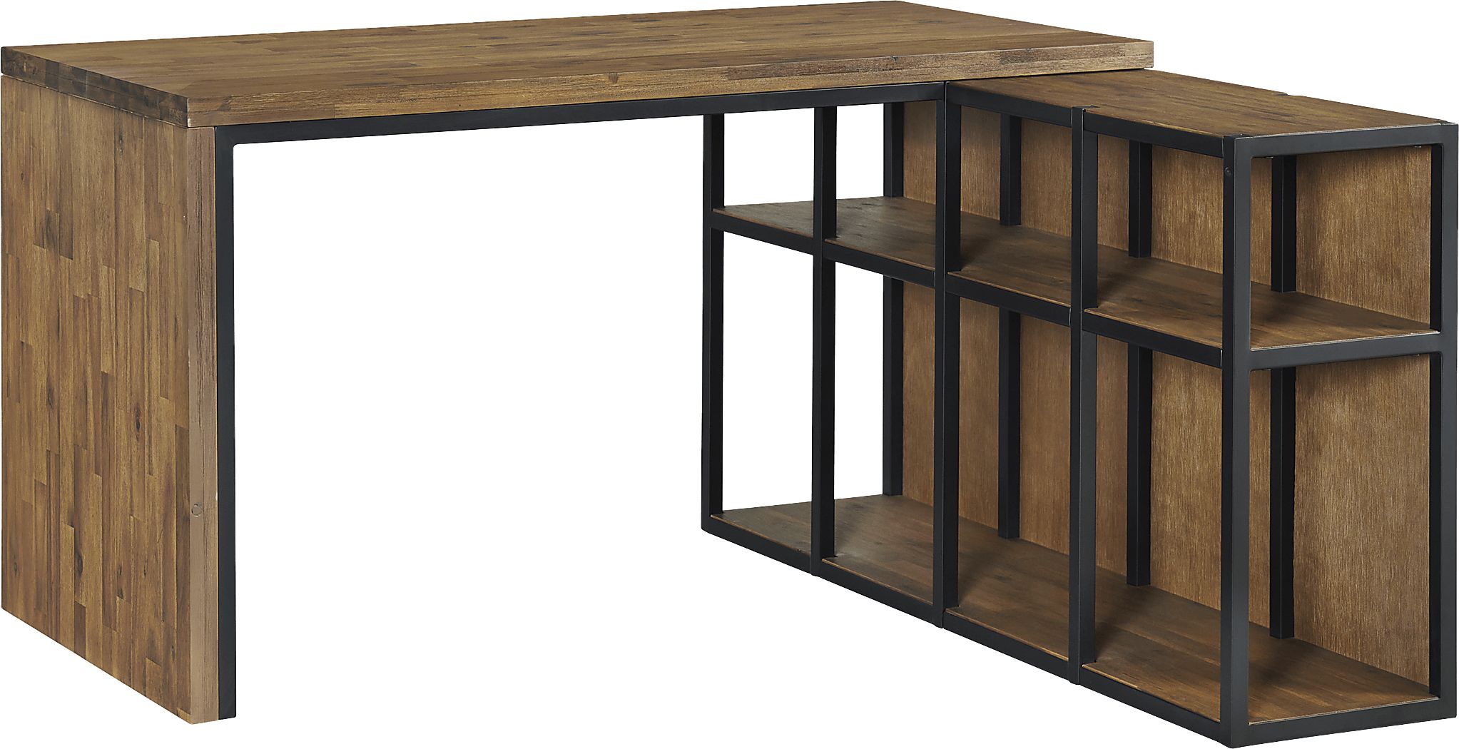 Churrea Brown L Desk with Storage