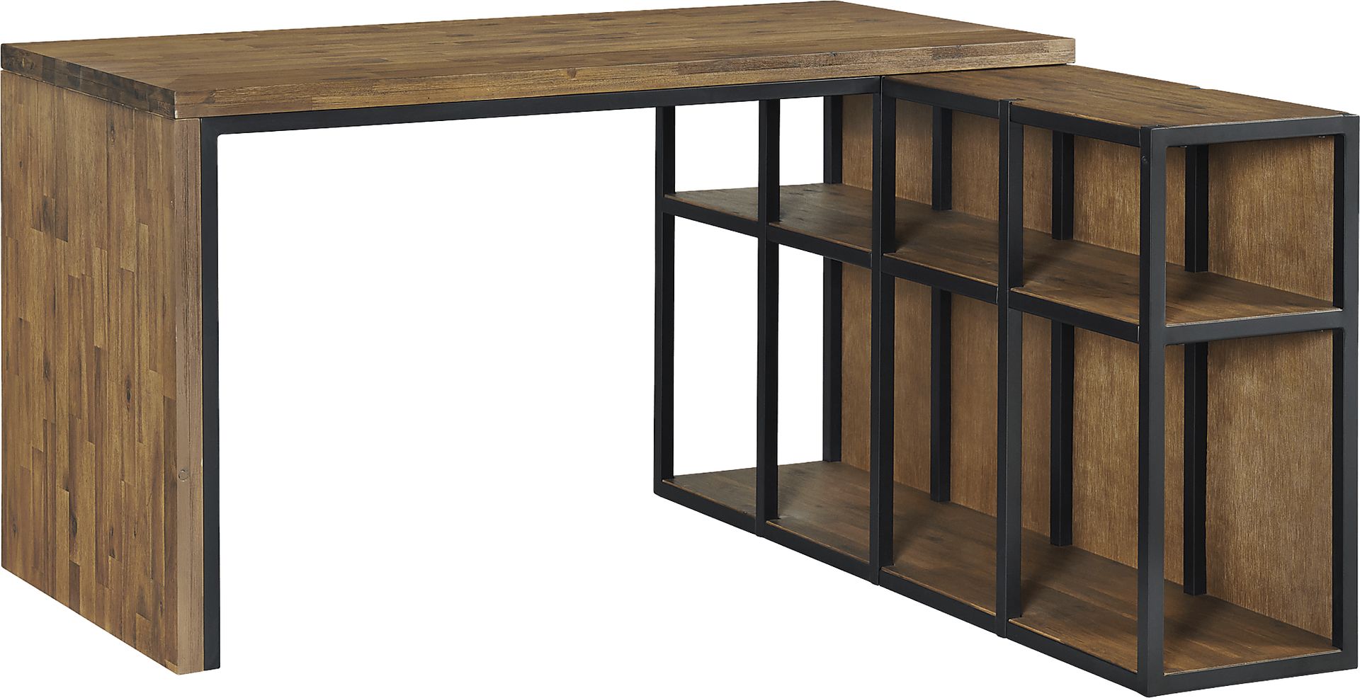 Churrea Brown L Desk with Storage - Image 1