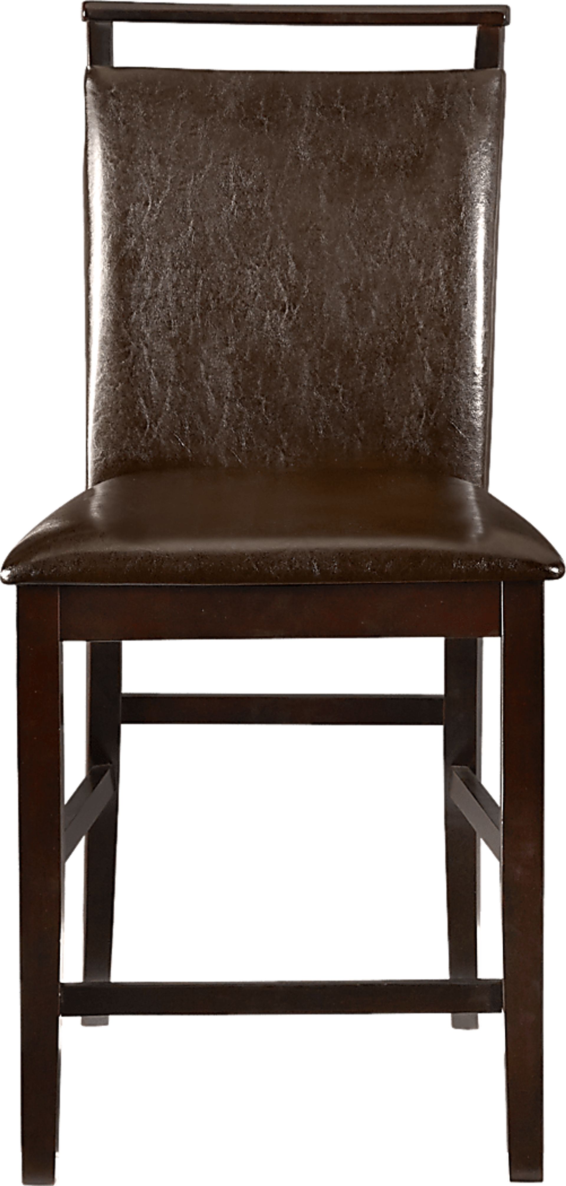 Ciara Espresso 5 Pc 48" Round Counter Height Dining Set with Brown Stools - Image 5