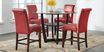 Ciara Espresso 5 Pc 48" Counter Height Dining Set with Red Stools