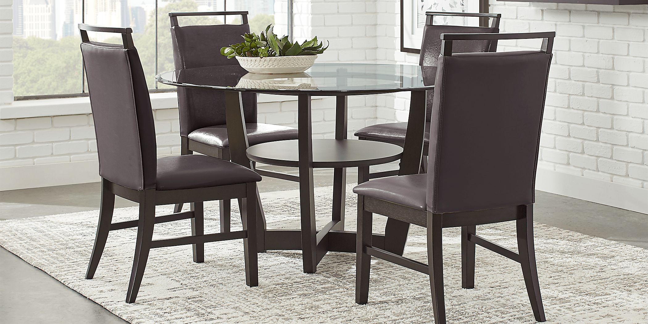 Ciara 5 Pc Espresso Dark Wood Brown Dining Room Set With Dining