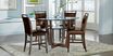 Ciara Espresso 5 Pc 54" Round Counter Height Dining Set with Brown Stools