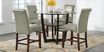 Ciara Espresso 5 Pc Counter Height Dining Set with Green Stools