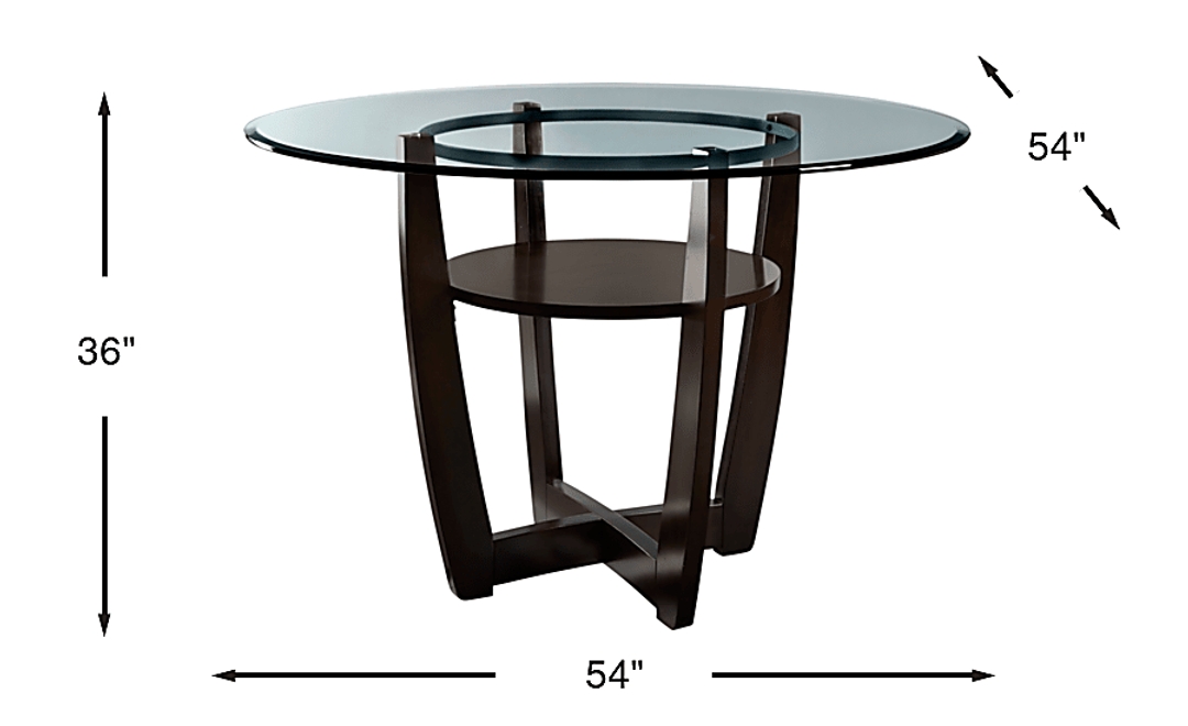 Ciara Espresso 54 in. Round Counter Height Dining Table