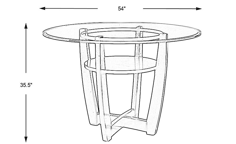 54"diameter x 35.5"h