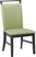 Fanmoore Espresso 5 Pc Dining Set with Green Chairs