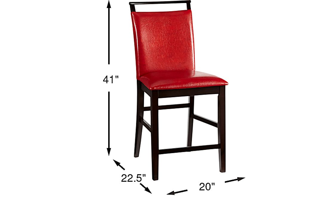 Ciara Red Counter Height Stool