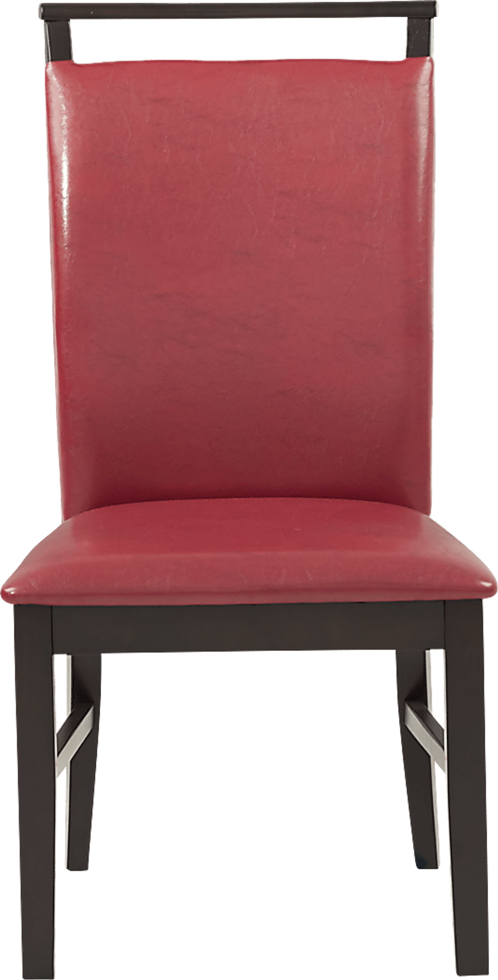 Ciara Espresso 5 Pc 48" Round Dining Set with Red Chairs - Image 4