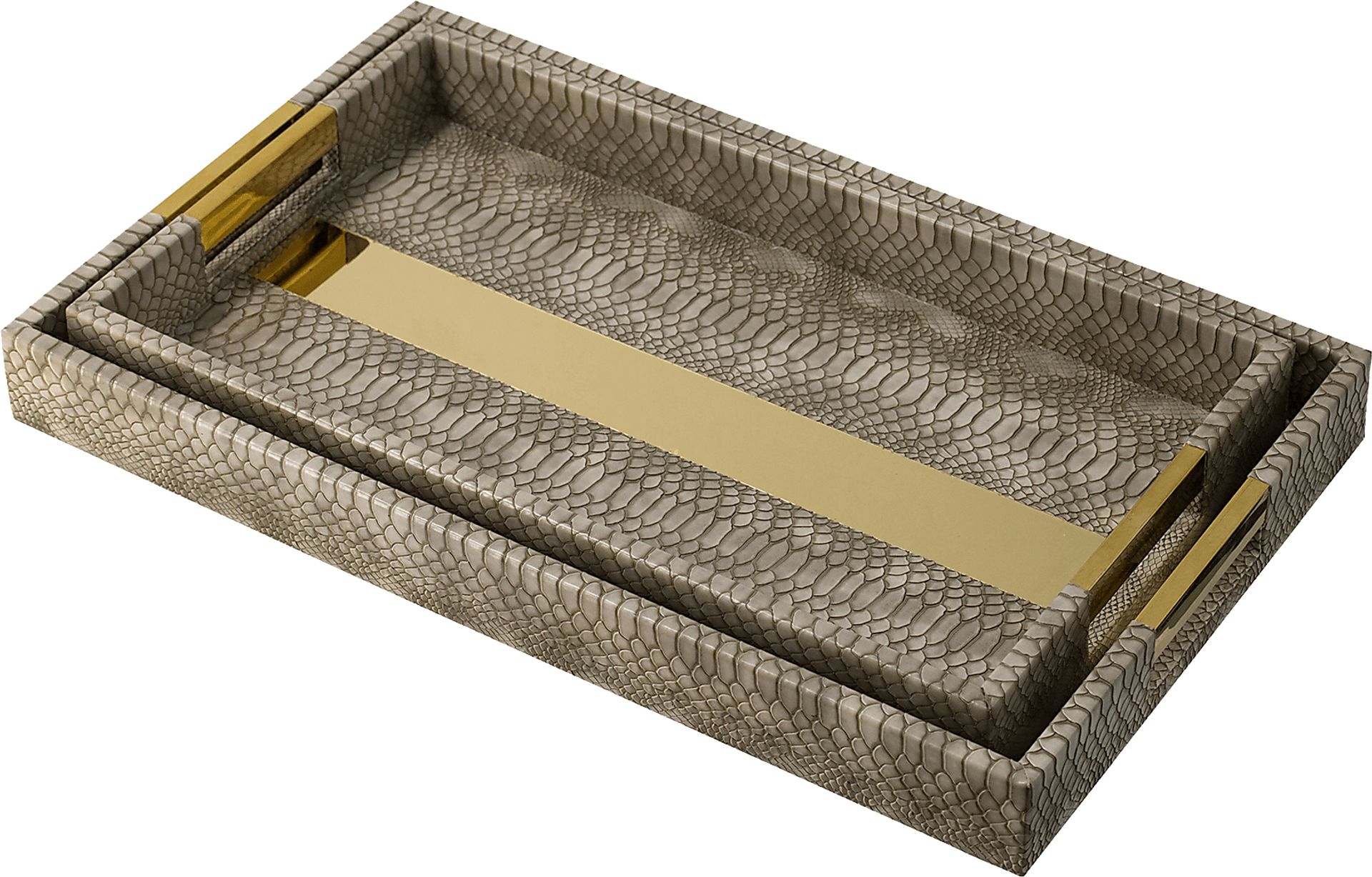 Cibola Brown Tray, Set of 2 - Image 1