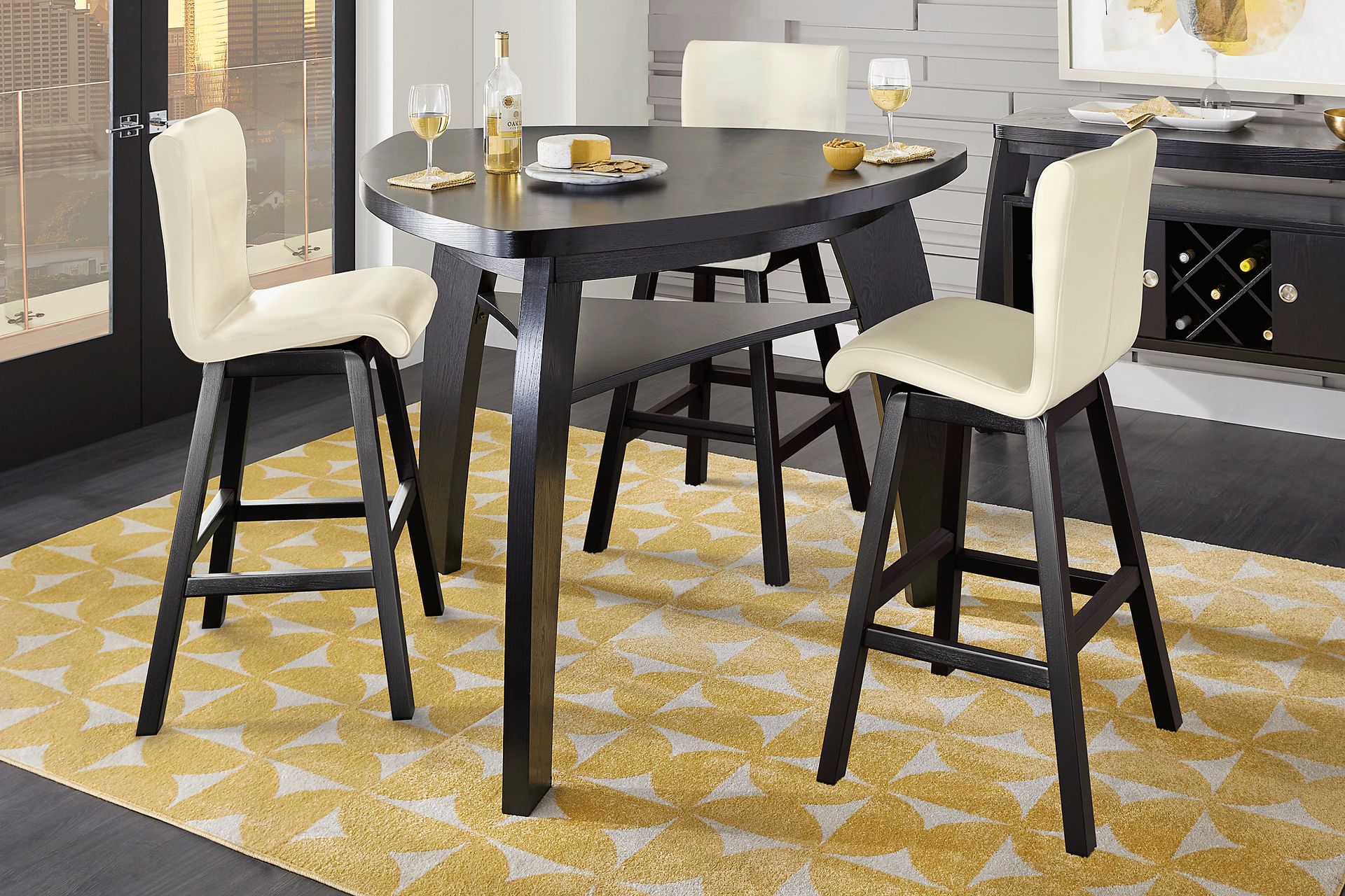 Cider Creek Chocolate 4 Pc Bar Height Dining Room With Vanilla Stools - Image 1