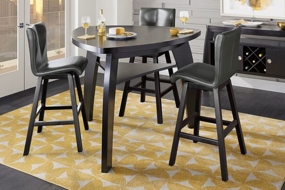 Cider Creek Chocolate 4 Pc Bar Height Dining Room With Gray Stools