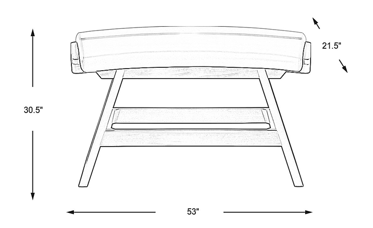 Cider Creek Vanilla Curved Counter Height Bench