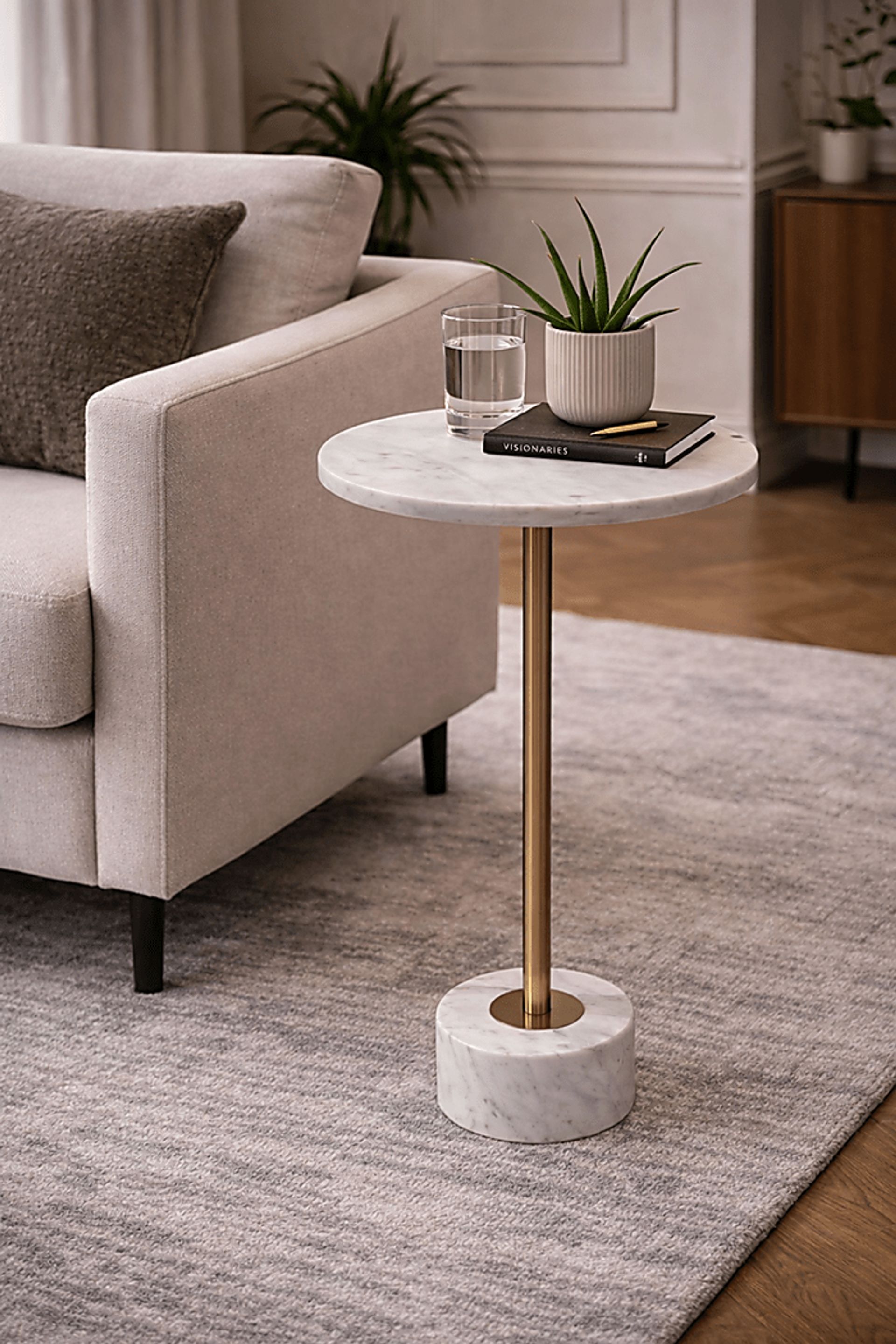 Cileya Gold/White Accent Table - Image 3