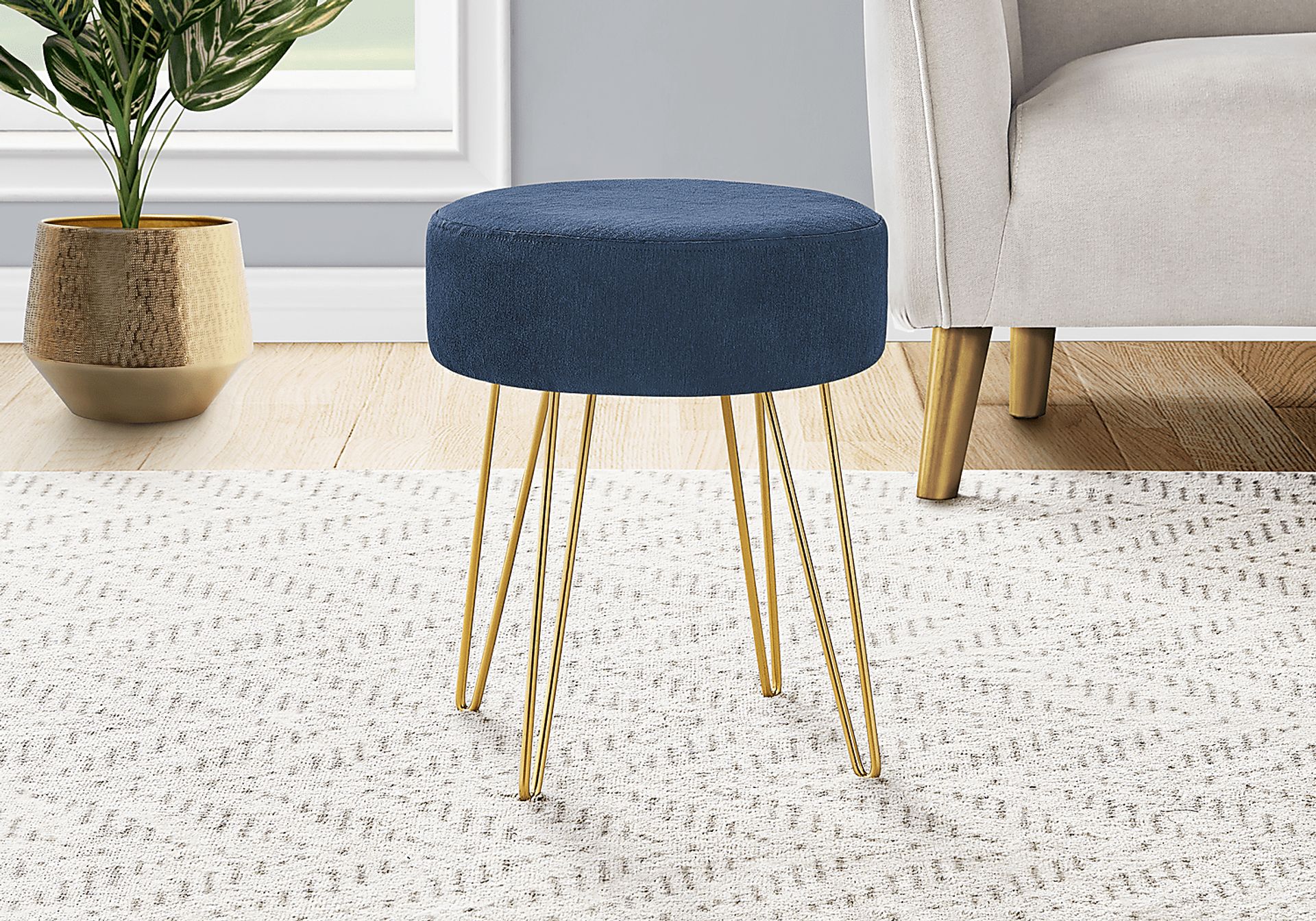 Cinderlane Blue Ottoman - Image 2