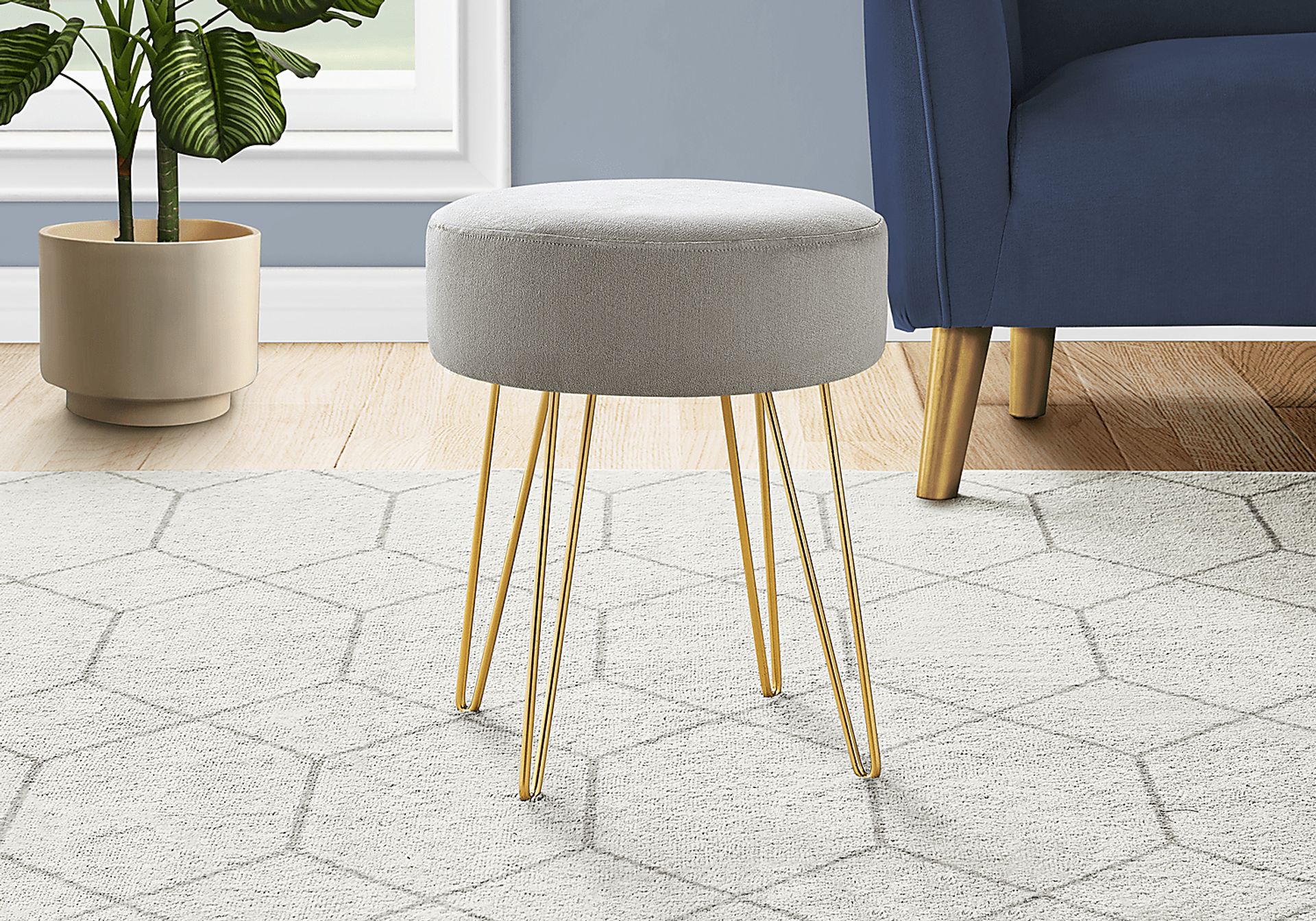 Cinderlane Gray Ottoman - Image 2
