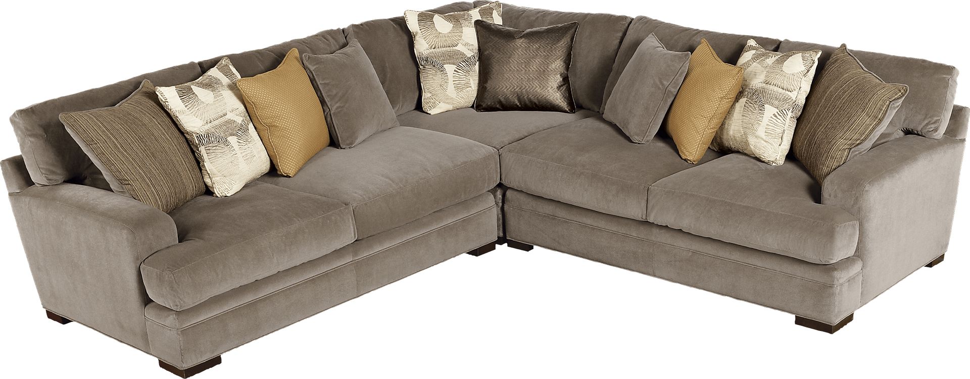 Cindy Crawford Fontaine Brown 3Pc Sectional - Image 1